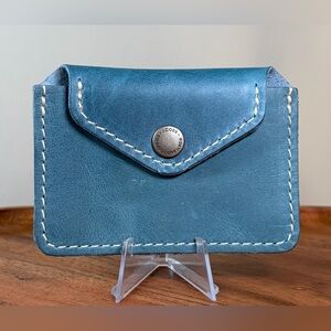 Love Bug Plus Wallet Portland Leather Goods  Full-Grain brushed aquaLeather NWOT